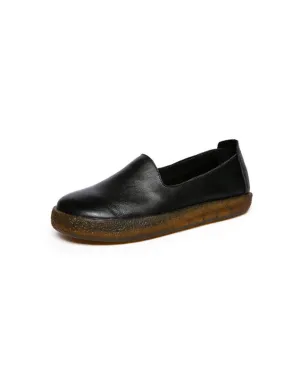 Soft Leather Slip On Flat Shoes