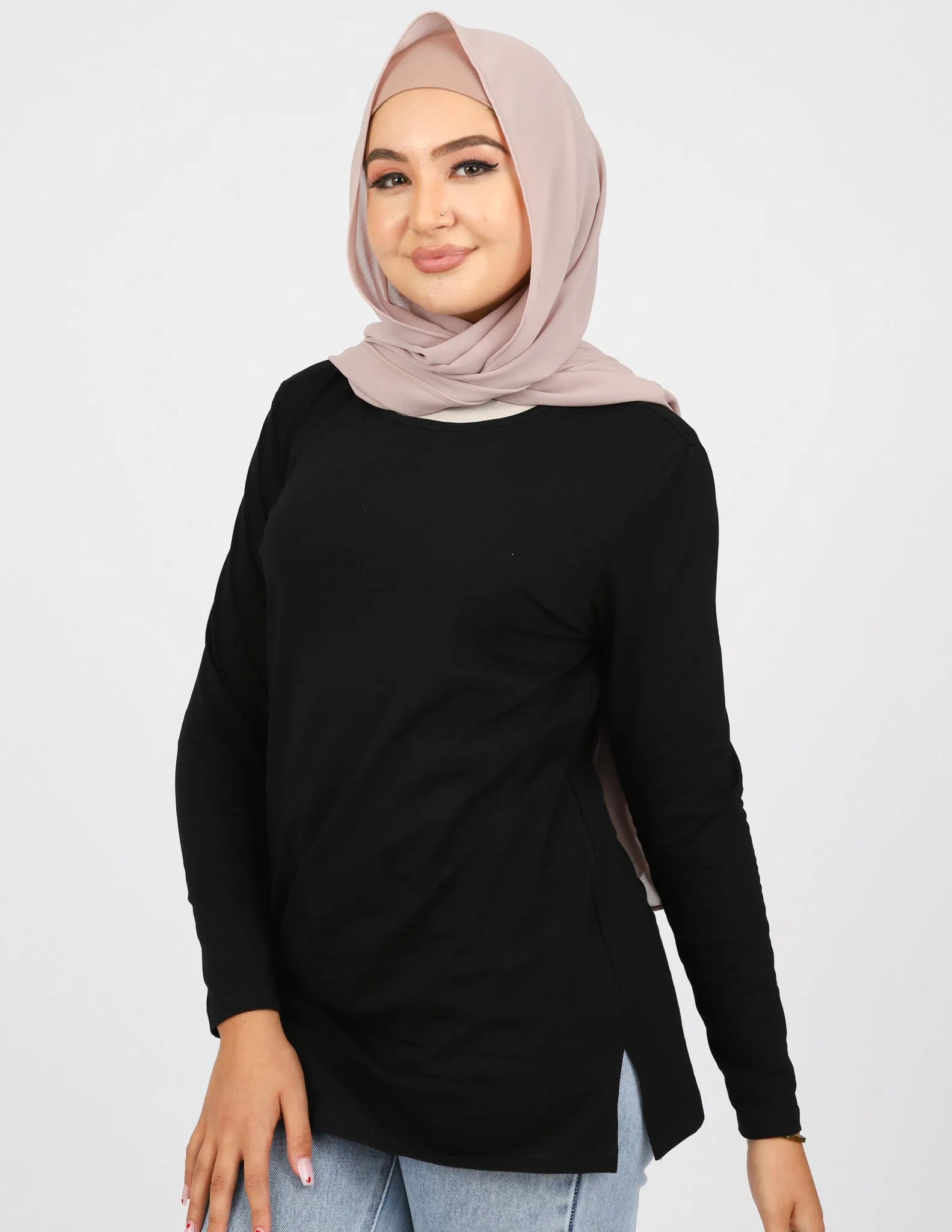 Sporty Straight Hem Top - Dark Shades