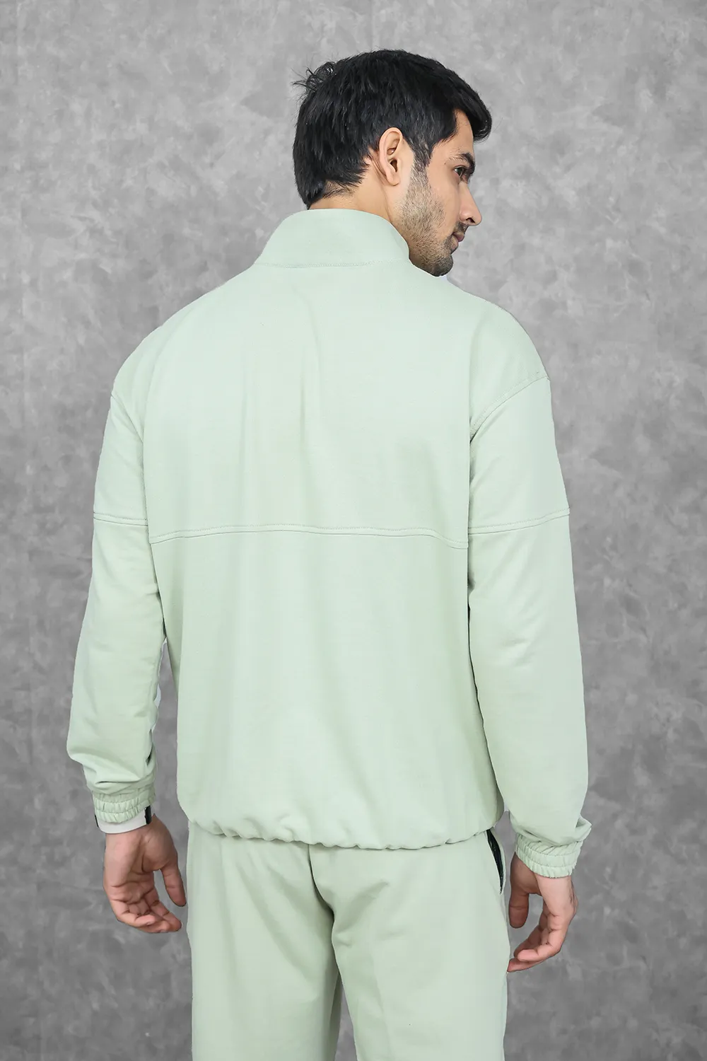 Studio Straight Fit Quarter Zip- Dark Mint