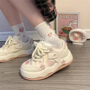 TAVIMART  -  Kawaii Pink Women Shoes Platform Female Sneakers Skateboard Tennis Flats Spring Summer 2024 Casual Basket Korean Vulcanize