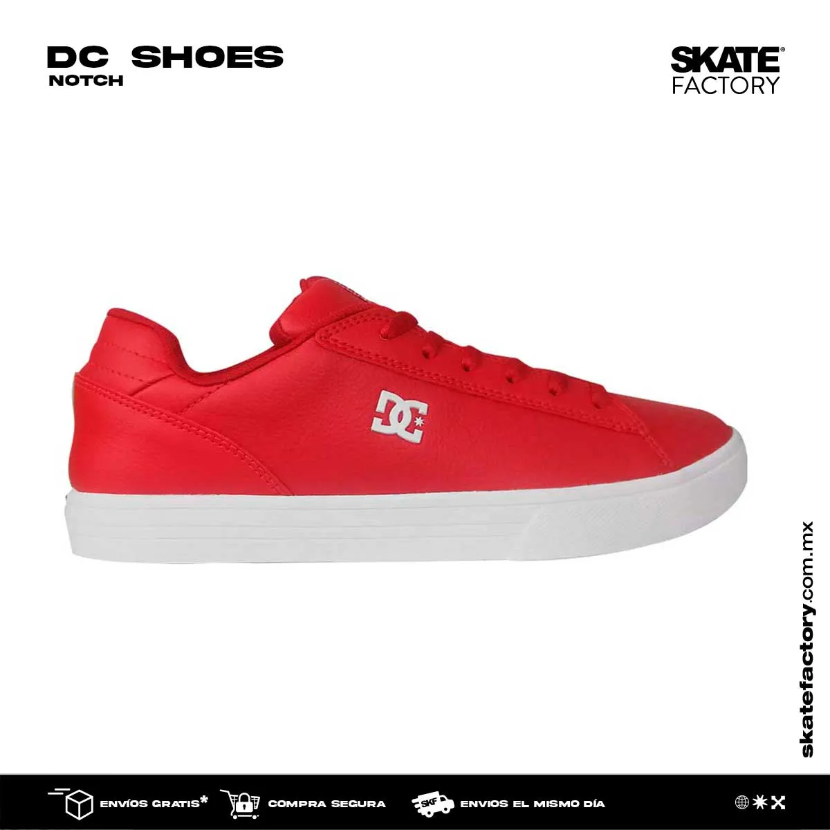 TENIS DC SHOES DAMA NOTCH ROJO  (ATH)