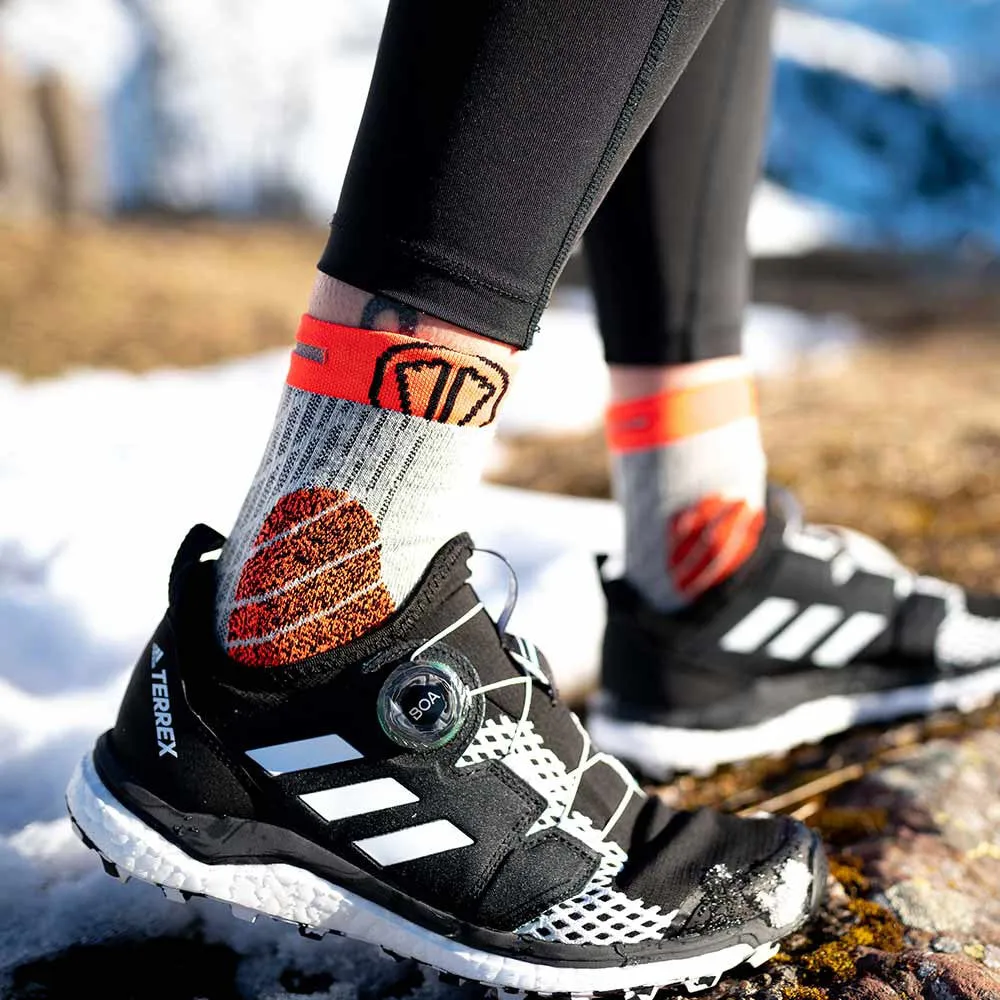 Trail running socks - Winter Trail Protect white/orange