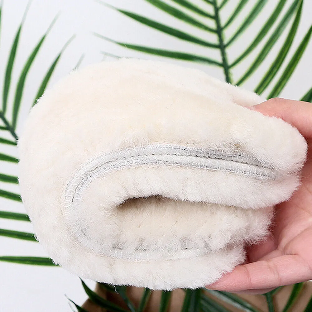 US 1-2 Pairs Thick Sheepskin Fleece Cozy Insoles Insert Slipper Boot Reline Pads