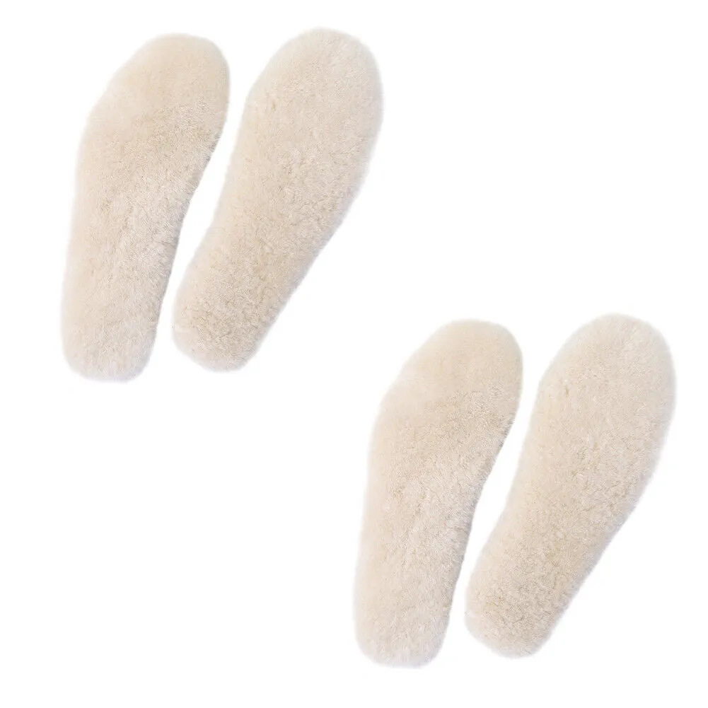 US 1-2 Pairs Thick Sheepskin Fleece Cozy Insoles Insert Slipper Boot Reline Pads