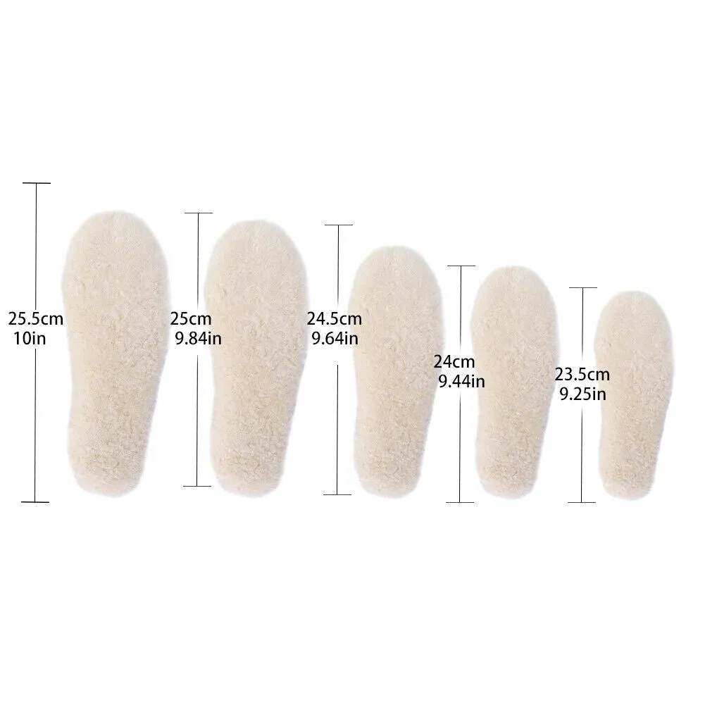 US 1-2 Pairs Thick Sheepskin Fleece Cozy Insoles Insert Slipper Boot Reline Pads