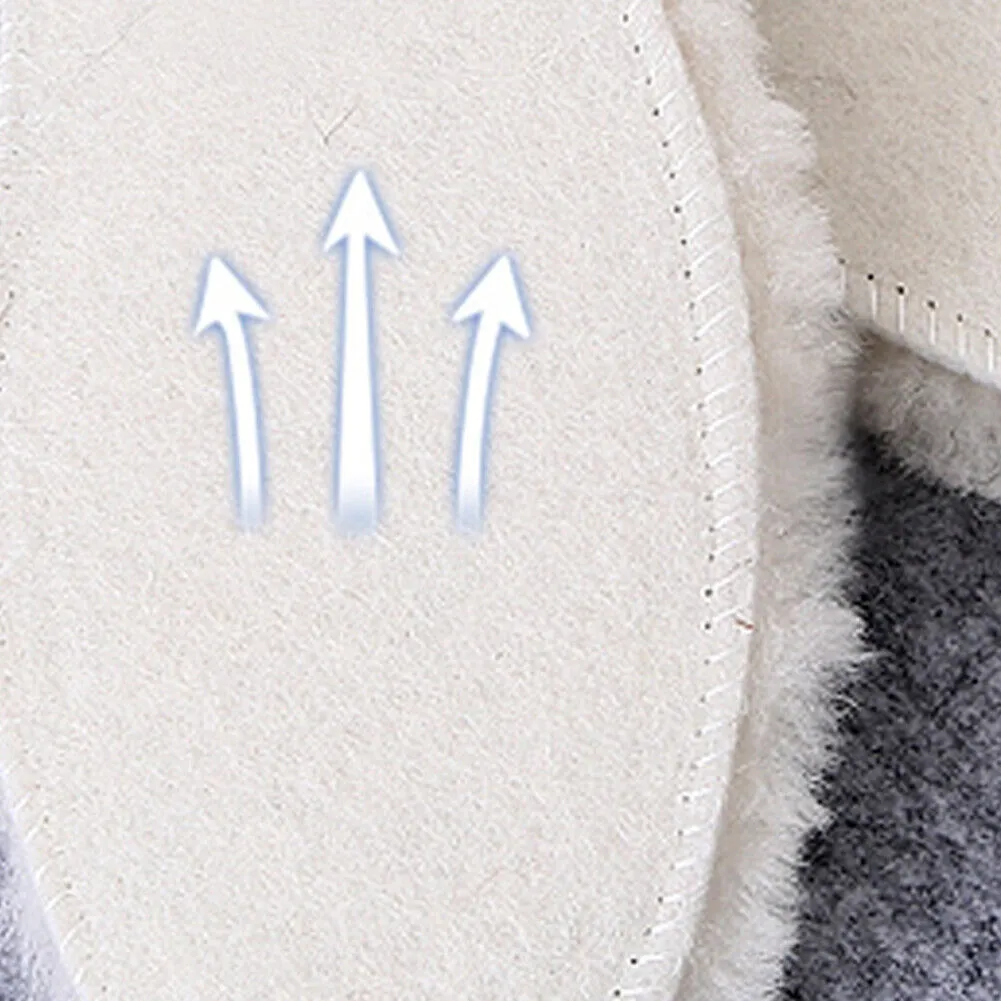 US 1-2 Pairs Thick Sheepskin Fleece Cozy Insoles Insert Slipper Boot Reline Pads