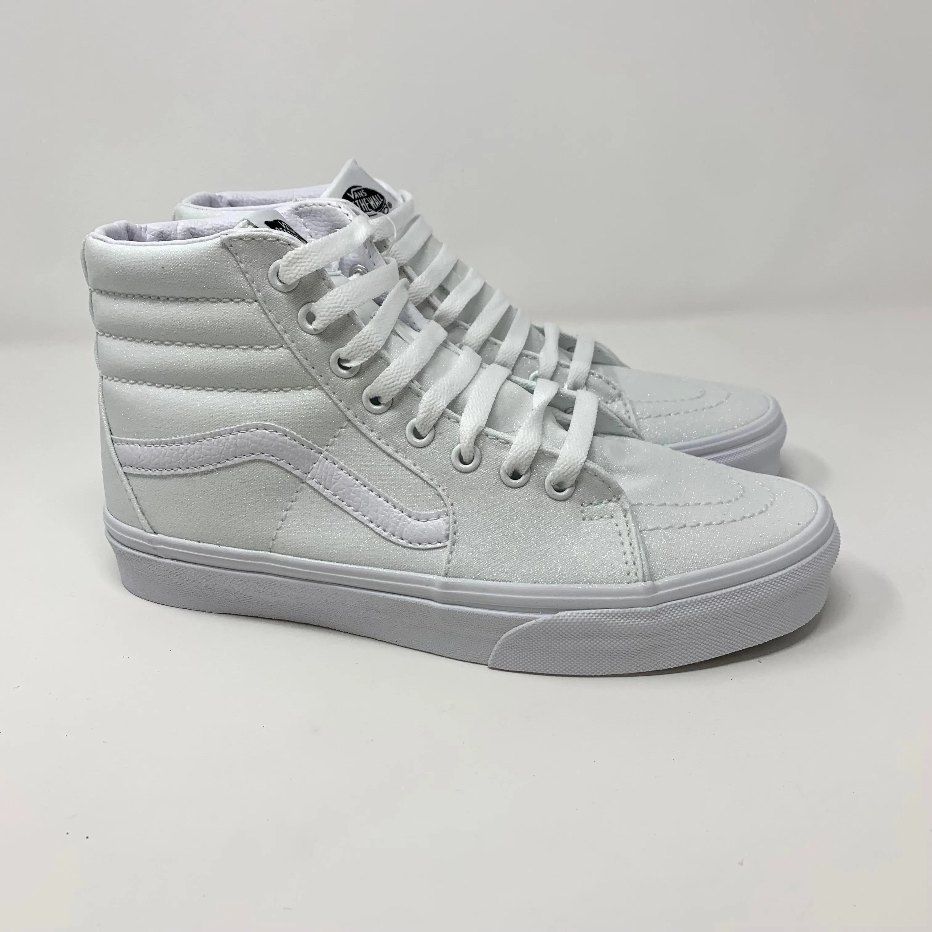 White Glitter SK8-Hi Vans