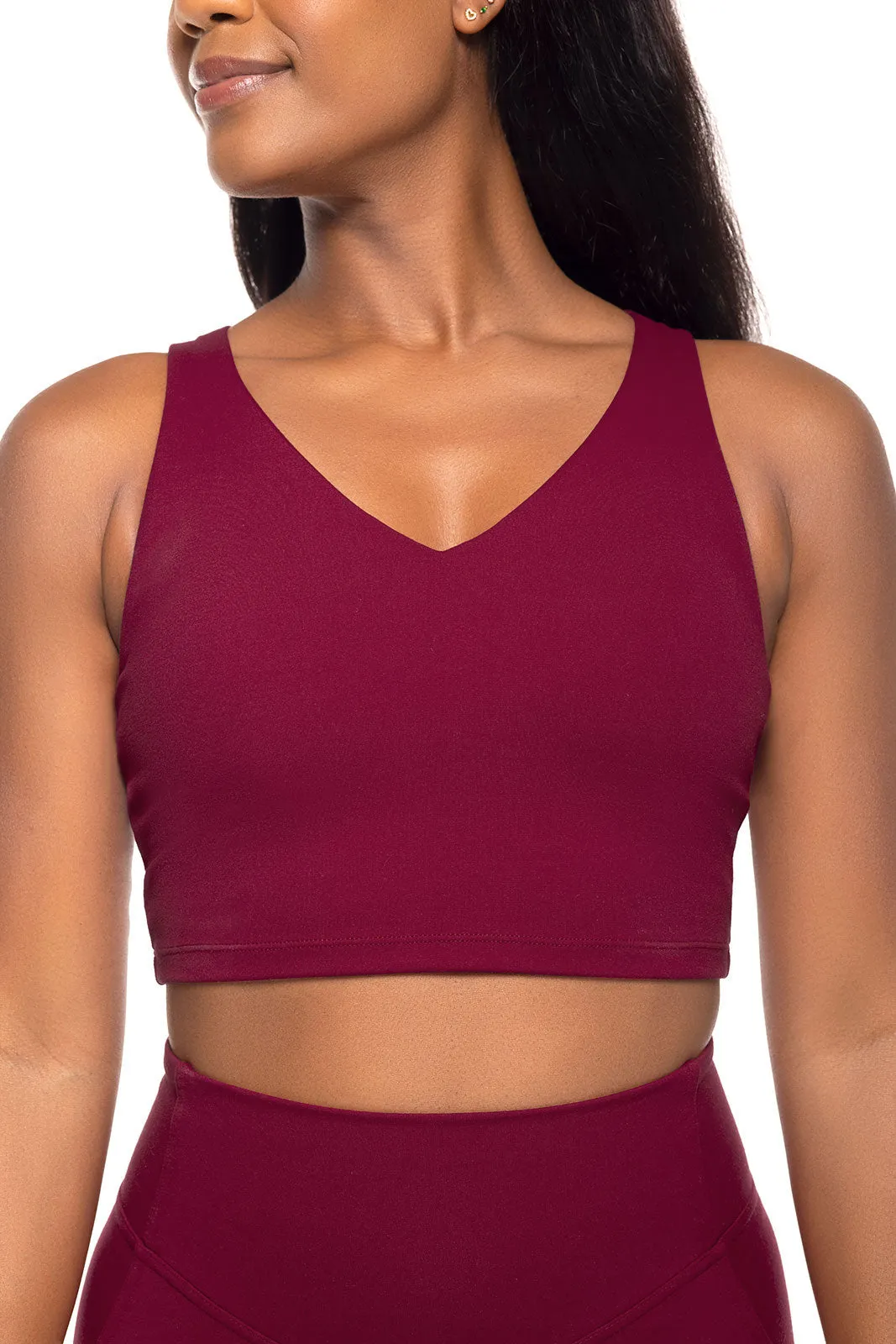 Women's Ananda Long Line Sports Bra  |  Red Crush