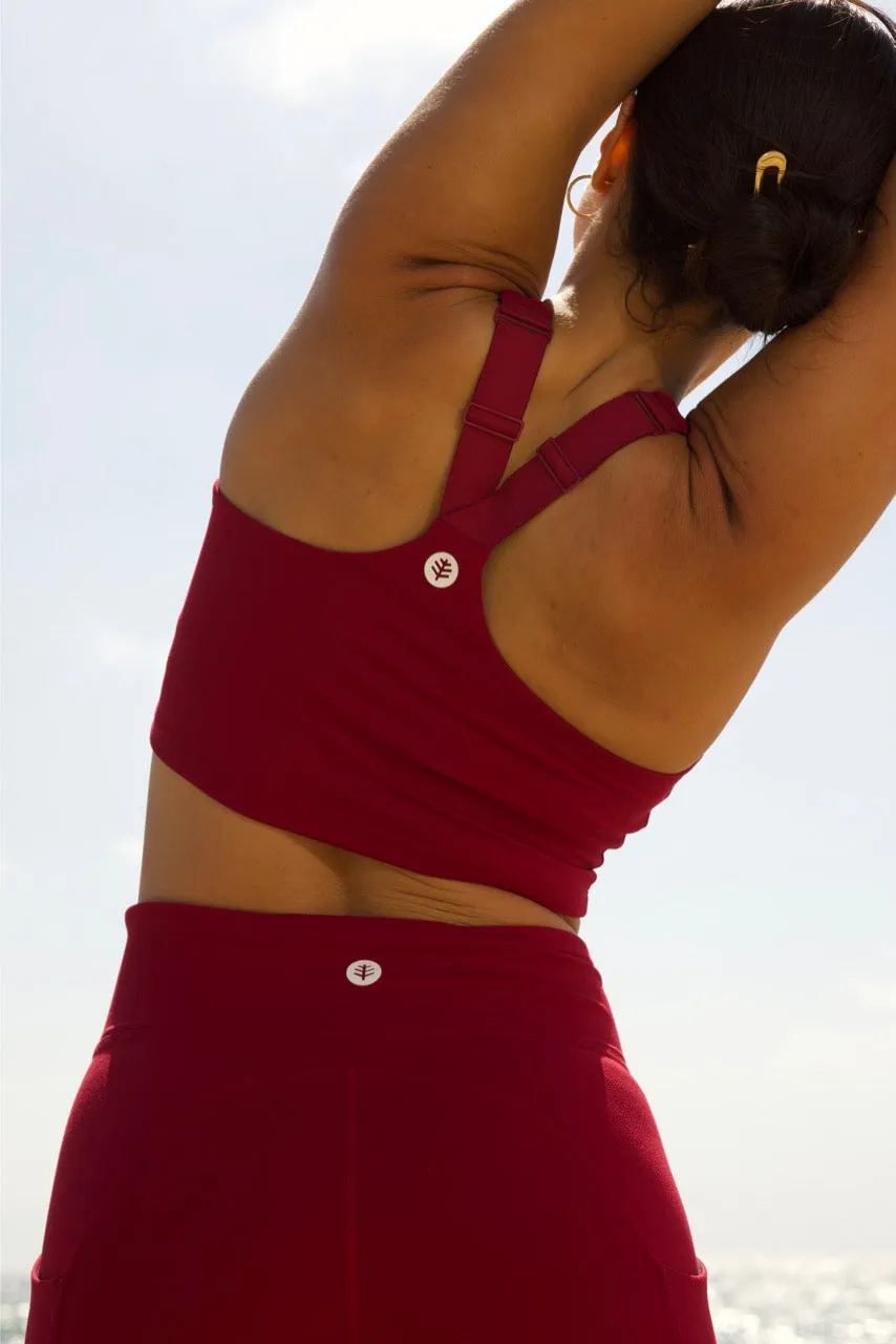 Women's Ananda Long Line Sports Bra  |  Red Crush