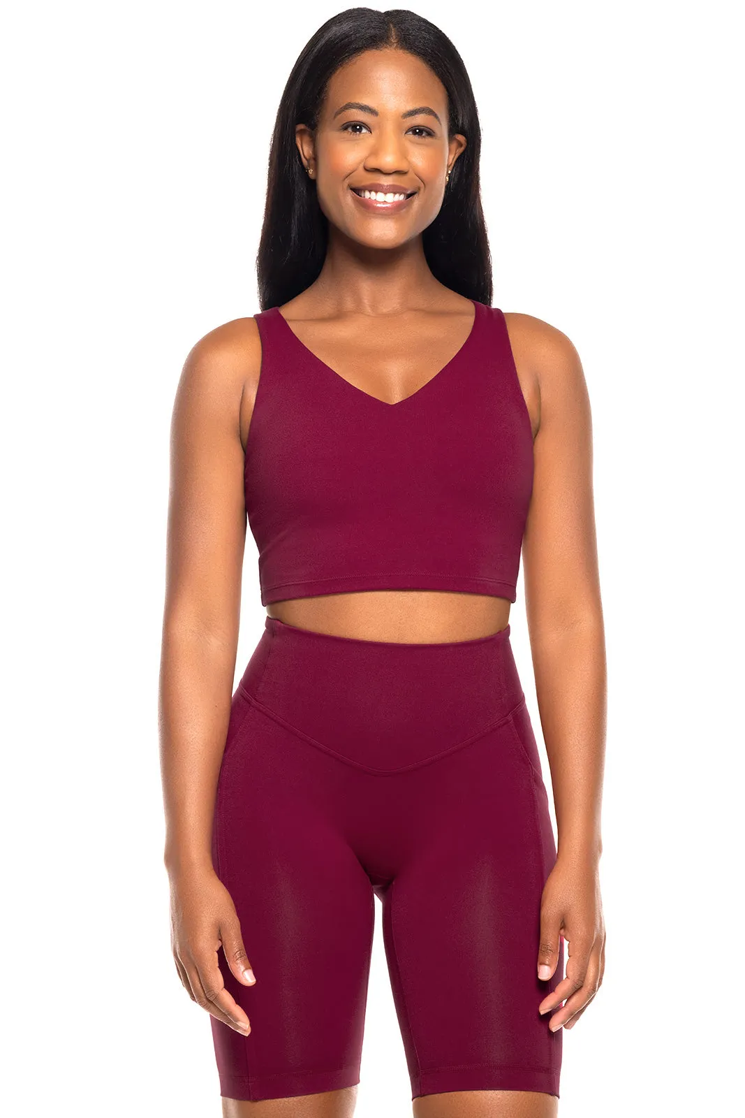 Women's Ananda Long Line Sports Bra  |  Red Crush