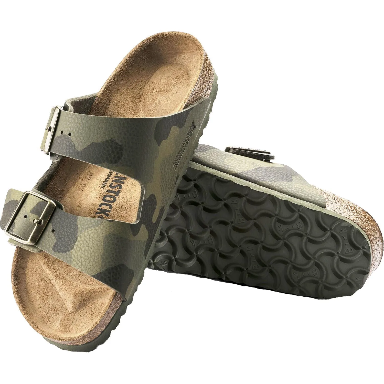 Women's Birkenstock Arizona Desert Soil Camouflage Green Birko-Flor