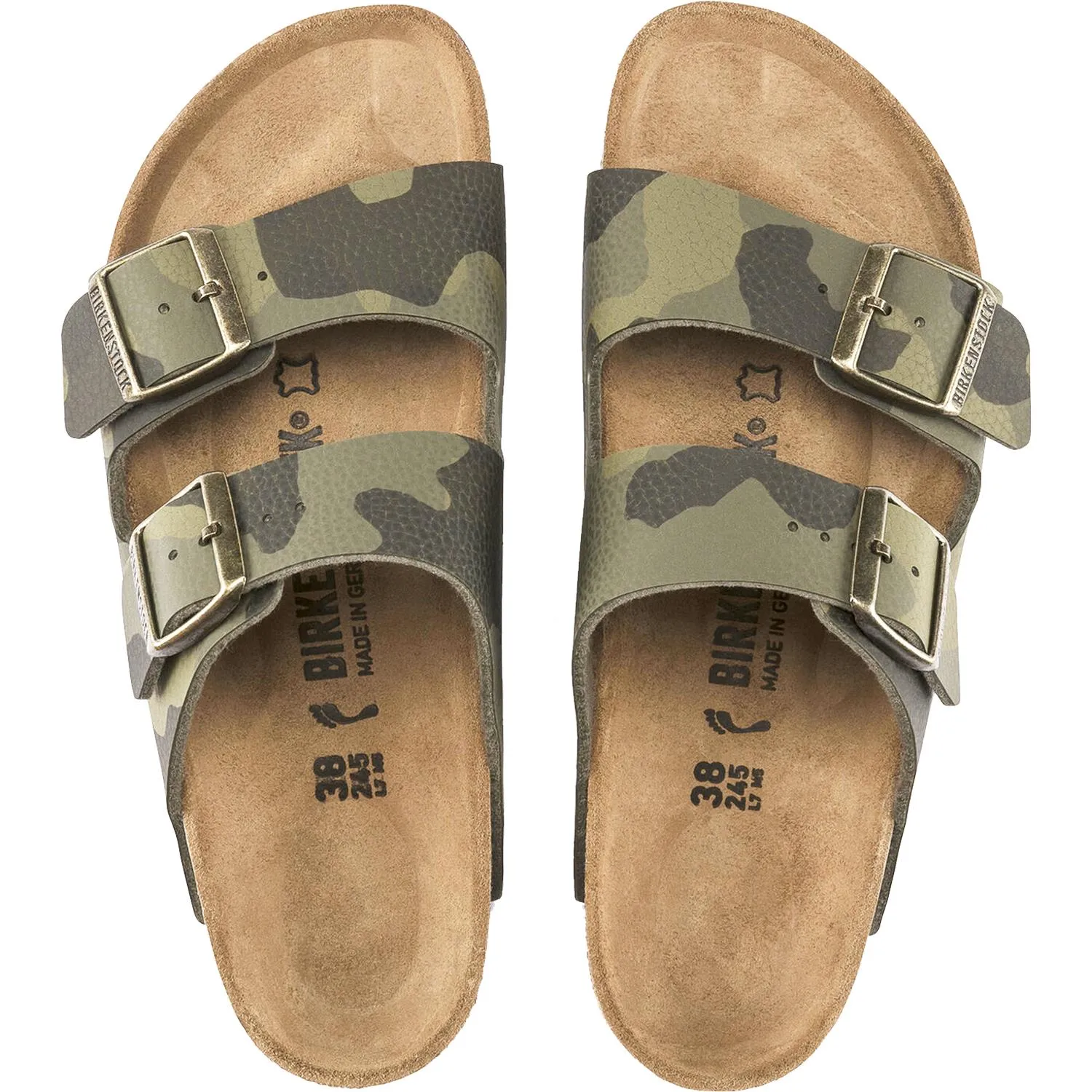 Women's Birkenstock Arizona Desert Soil Camouflage Green Birko-Flor