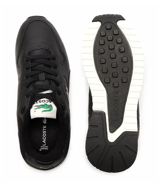 Women's Linetrack Leather Trainers Black/Off White