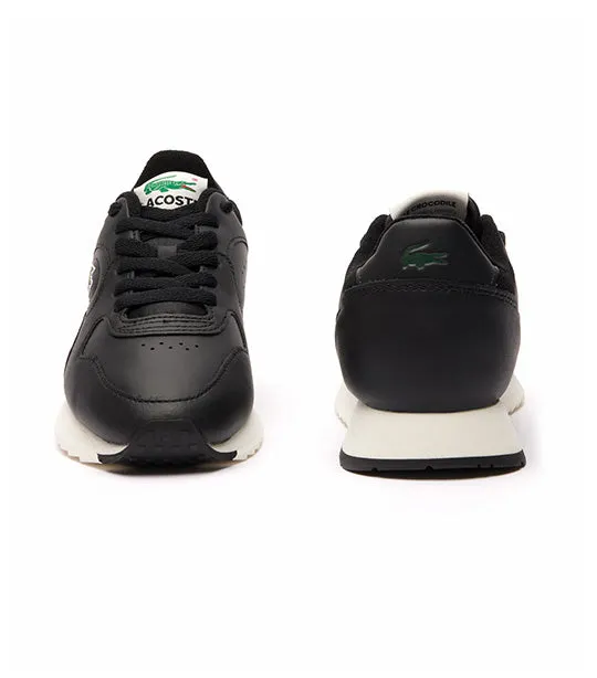 Women's Linetrack Leather Trainers Black/Off White