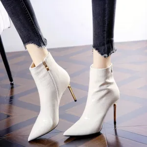 Womens Pointed High Heel Patent Leather Stilettos