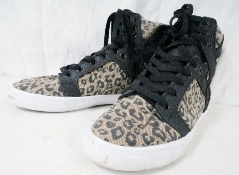 Womens SUPRA FOOTWEAR Hi-Top Sneaker Skateboard Shoe LEOPARD 9